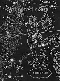 Orion The Hunter Night Sky Star Chart Map Southern Stars