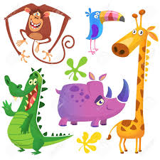 Cartoon African Savanna Animal Set Big Collection Of Cartoon Cartoon Jungle Animals African Savanna Animals Savanna Animals