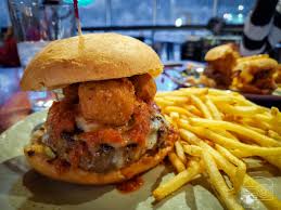 Burger W Handmade Pizza Bites Pickled Banana Peppers Mozzarella And Marinara Table 9 Morgantown Wv In 2020 Best Burger Recipe Pizza Bites Stuffed Banana Peppers