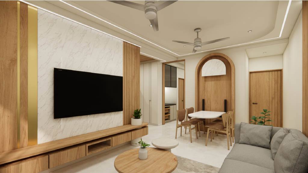 3BHK Living & Dining Interior Vadodara product image