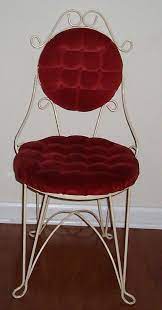 vintage wrought iron vanity chair red velvet by funkyquailvintage 90 00 chair stool chair vanity stool