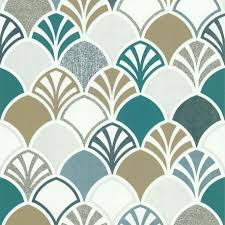 Le papier à peindre dissimule les petits défauts du mur avant d'être repeint. Papier Peint Arcade Vert Et Argente Lutece