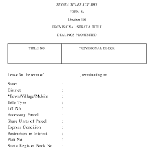 Further legislative refinement in 1973 led to the passing of the nsw strata titles act and regulations. Form 4a Section 16