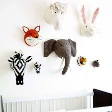 Pin By Olivia Bragdon On Baby B Animal Heads Modern Kids Furniture Hanging Artwork