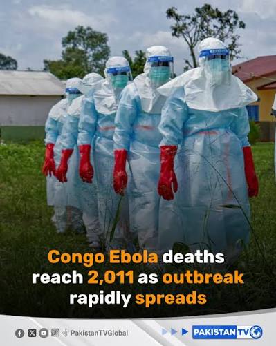Ebola deaths in the Democratic Republic of Congo have reached 2,011 as the  country battles what health officials describe as the fastest-spreading  outbreak on record. Latest data from Congo's public health institute