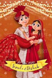 Explore our wide selection of online indian wedding cards. Illustrated North Indian Wedding Invitation Cartoon Wedding Invitations Indian Wedding Invitation Cards Caricature Wedding Invitations