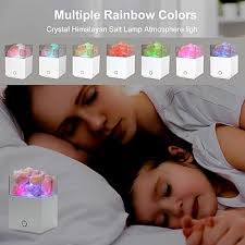 Amazon.com: BOIROS Lámpara de sal con proyector de galaxia 2 en 1, luz  nocturna, proyector de estrellas, atenuador, base de atenuación, roca de  sal de cristal del Himalaya, control remoto ajustable, 7