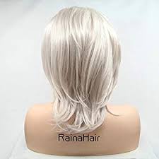 Ready to rock white blonde hairstyles in 2021? Raianhair 10inches Short Bob Wig Platinum Blonde Hair Side Part Heat Resistant Synthetic Lace Front Wigs For Women Cosplay Makeup Party White Blonde Short Haircut Hand Tied Replacement Full Wig Buy Online