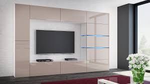 Die hochglanz optik ist bei modernen wohnwände sehr beliebt. Kaufexpert Wohnwand Shadow Cappuccino Hochglanz Weiss 285 Cm Mediawand Anbauwand Medienwand Design Modern Led Beleuchtung Mdf Hochglanz Stehend Tv Wand