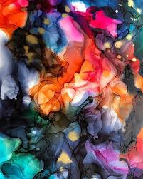 Love The Vibrant Colors Of This Art Orange Pink Blue Green Gold And Black This Is So Much Fun Abstract Art By Jenny Joha Abstract Aesthetic Colors Art