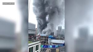 The fire was first reported at 13:43 according to london fire brigade. Plx O0ipcjbhgm