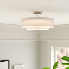 Zipcode Design Lavina 3 Light 15 Shaded Tiered Semi Flush Mount Reviews Wayfair In 2020 Semi Flush Mount Lighting Semi Flush Ceiling Lights Flush Mount Lighting