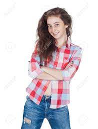 Cheerful Cute Teen Girl 17-18 Years Old, Isolated On A White Background  Stock Photo, Picture and Royalty Free Image. Image 51361180.