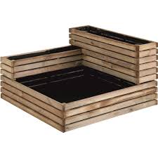 Carre Potager A Etages En Bois L 91 5 X L 91 5 X H 53 Cm Burger Jardinerie Truffaut Potager Bois Carre Potager Bois Carre Potager