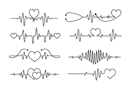 diseño de línea de tatuaje de latido del corazón de cardiograma 3254281  Vector en Vecteezy