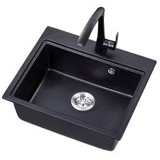 It is made from handmade fireclay and is naturally hard wearing to withstand tough use in the kitchen, complementing your modern kitchen perfectly. Single Black Quartz Kitchen Sink Size 1 5x2 Feet Id 21067946688