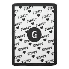 Black And White Personalized Baby Blanket Pin On Baby Blankets