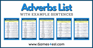 Will delve into how and when to use adverbs. Adverb Examples And Adverb Example Sentences Games4esl