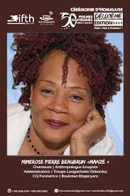 Hommage à Madame Mimerose Pierre BEAUBRUN "MANZE"* 2e édition : 50 femmes  haïtiennes modèles et inspirantes 7 et 8 Janvier 2022