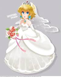 Couple to celebrate wedding day dressed as plumber and princess peach. Supper Mario Broth Concept Art For Princess Peach S Wedding Outfit