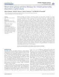 Check spelling or type a new query. Pdf Short Term Group Schema Therapy For Mixed Personality Disorders A Pilot Study
