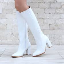 Toryum Beyaz Fermuarli Diz Alti Cizme Boots Heels Longboots Boots White Cizmeler Dizustu Cizme Uzun Cizme