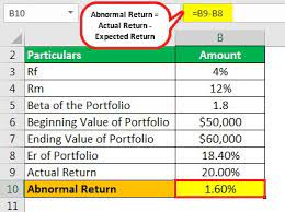 Abnormal Return Definition Formula How To Calculate