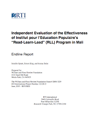 Spratt Jennifer Simon King And Jennae Bulat 2013 Independent Evaluation Of The Effectiveness Of Institut Pour L Education Populaire S Read Learn L Lettura