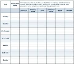 Printable Daily Medication Schedule Chart Medication Log