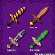 Fan Art I Thought It Would Look Cool To Have A Sword For Each Of The Mobs In Minecraft Here Is My Take On 4 Of Minecraft Minecraft Creations Minecraft Images