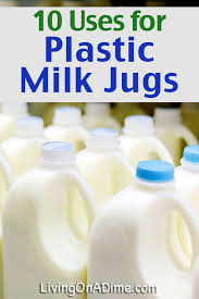 10 Uses For Recycling Plastic Milk Jugs Living On A Dime To Grow Rich Plastic Milk Milk Jug Crafts Plastic Milk Bottles