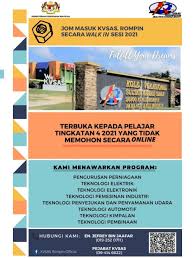 .kolej vokasional (kskv) merupakan dokumen yang telah diterbitkan oleh kementerian pendidikan malaysia untuk panduan dan rujukan pelajar dan guru di kolej vokasional. Kekosongan Di Kolej Vokasional Sultan Ahmad Shah Kvsas Rompin Bagi Pelajar Tingkatan 4
