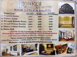 That's why, it only makes sense that there are quite a few. Price List Picture Of Jonker Boutique Hotel Melaka Tripadvisor