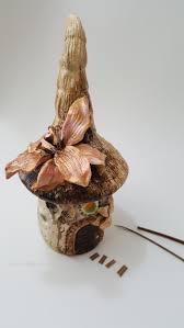 Indoor fairy houses are easier however, they aren't simple. Lily Fairy House Jar Lantern Works With Air Dry Homemade Clay