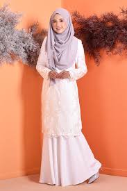 See more ideas about baju kurung lace, baju kurung, lace. Baju Kurung Lace Serena Cloud White Muslimahclothing Com