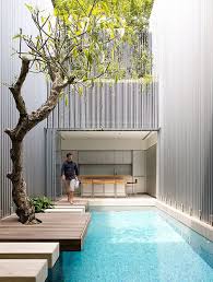 Light Open Plan Living Space Courtyard Design Pool Houses Modern Pools