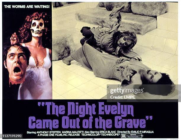 The Night Evelyn Came Out Of The Grave, lobbycard, , from left:... News  Photo - Getty Images