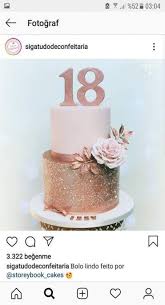 Rose Gold Simple 18th Birthday Cake Birthday Cake Fondant Simple Sweets 24 Ideas For 2019 Cake Birthday 2020