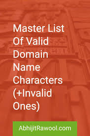 Master List Of Valid Domain Name Characters Invalid Ones Names Domain List
