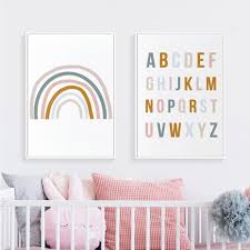 Affordable and search from millions of royalty free images, photos and vectors. 3 Modern Rainbow Cloud Prints Alphabet Letter Abc Nursery Room Wall Art Decor