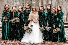 Bridesmaid Party Velvet Dark Electric Dress Round Neck Long Sleeves Pockets Waistband S Winter Bridesmaid Dresses Winter Bridesmaids Velvet Bridesmaid Dresses