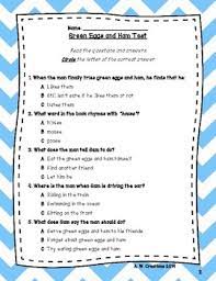 Seuss trivia using our fun classroom quiz game. Test For The Book Green Eggs And Ham By Dr Seuss By A W Creations