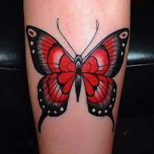 Red Butterflies Tattoos Traditional Butterfly Tattoo Butterfly Tattoo Butterfly Hand Tattoo