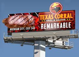 restaurant billboard design for texas corral by robert r