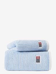 Made of 100% cotton popular. Lexington Home Original Towel White Blue Striped Towels Boozt Com