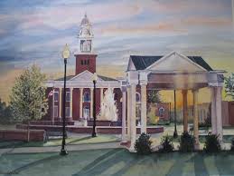 Sunset At Lee County Courthouse Original Watercolor By Carole Swindall Poole With Images Original Watercolors