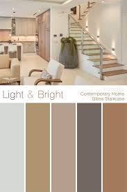 Light Bright Palette Contemporary Home Glass Staircase Color Palette Interior Design House Color Palettes Color Palette Living Room