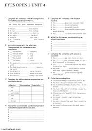 Comparatives And Superlatives Interactive And Downloadable Worksheet You Can Do The Exercises Online Or Grammar Worksheets English As A Second Language Esl