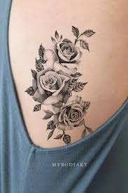 Bonita Vintage Realistic Black Floral Flower Rose Temporary Tattoos Black And White Rose Tattoo White Rose Tattoos Rose Rib Tattoos