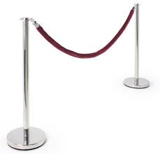 Stanchion Set 2 39 H Polished Chrome Stanchion Posts With A 78 Burgundy Velvet Rope W Polished Chrome Hooks Crowd Polished Chrome Chrome Crowd Control
